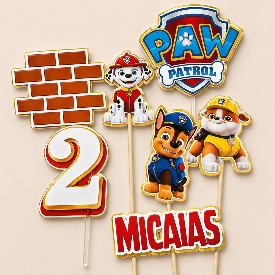Cake toppers personalizados de madera y acrílico cortados a láser